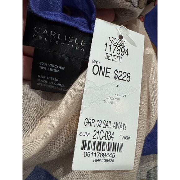 Carlisle Collection Linen Sail Away !  Ropes Nautical Scarf - Picture 6 of 6